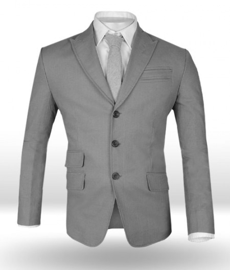 Tropical Gray Linen Manhattan Style Jacket