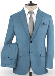 Scabal Steel Blue Wool Suit