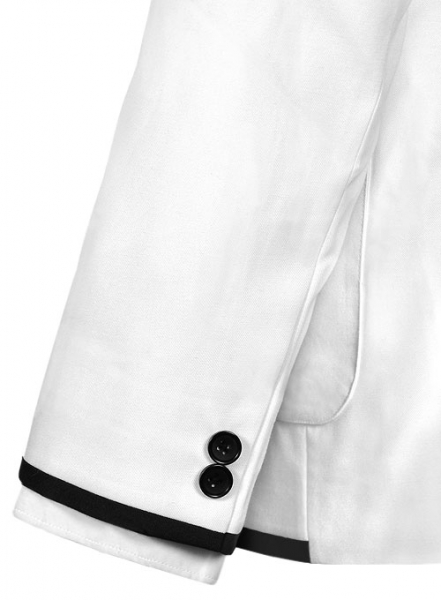 White Terry Rayon Jacket - Black Trims