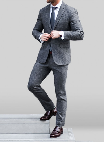 Light Weight Slubby Blue Tweed Suit