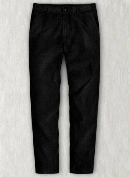Black Stretch Corduroy Trousers