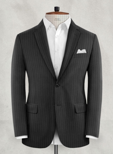 Napolean Windsor Black Stripe Wool Suit