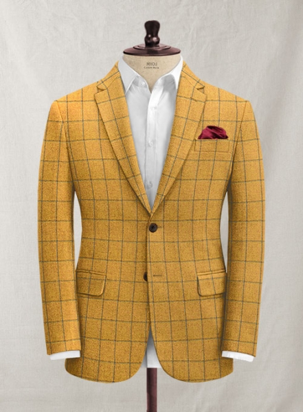 Italian Armete Yellow Checks Tweed Jacket