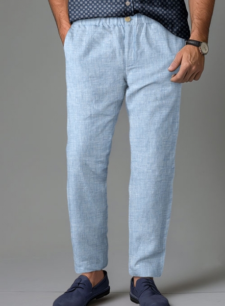 Easy Pants Tropical Blue Pure Linen