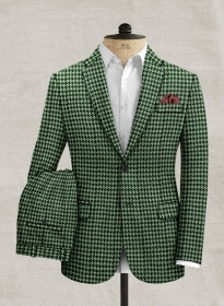 Italian Mint Green Houndstooth Tweed Suit
