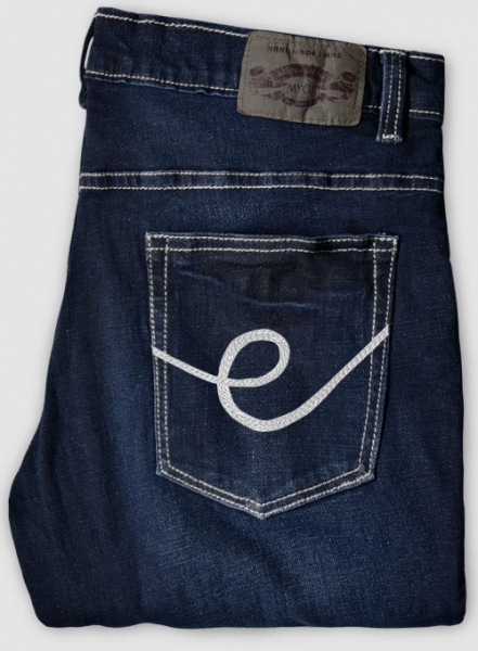 Marina Blue Stretch Indigo Wash Whisker Jeans - Look #571