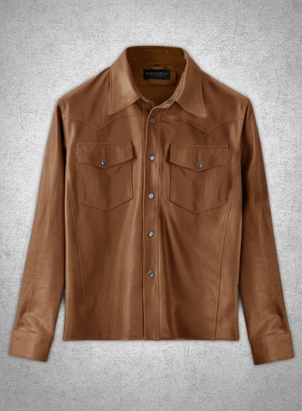 Light Weight Unlined Tan Leather Shirt