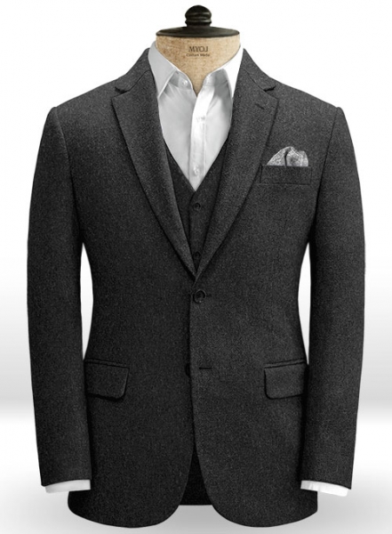 Charcoal Heavy Tweed Jacket