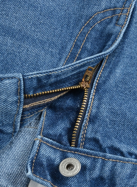 Classic Heavy Blue Stone Wash Whisker Jeans