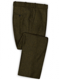 Light Weight Melange Green Tweed Pants