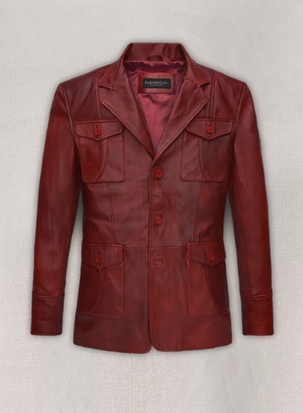 Spanish Red Leather Blazer - #716