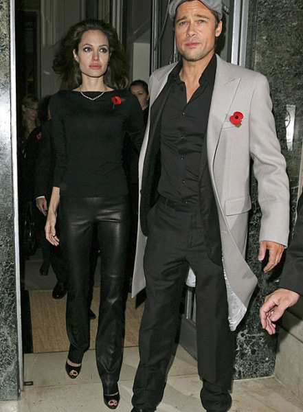 Angelina Jolie Leather Leggings