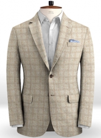 Italian Beige Glen Linen Jacket