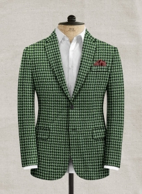 Italian Mint Green Houndstooth Tweed Jacket