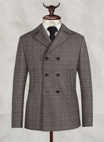 Fabri Checks Tweed Pea Coat