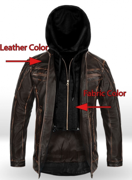 Retro Leather Jacket with Hoodie