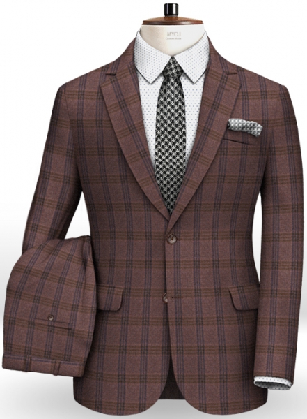 Light Weight Country Wine Tweed Suit