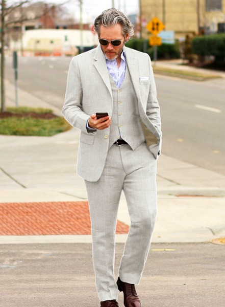 Tropical Beige Pure Linen Suit