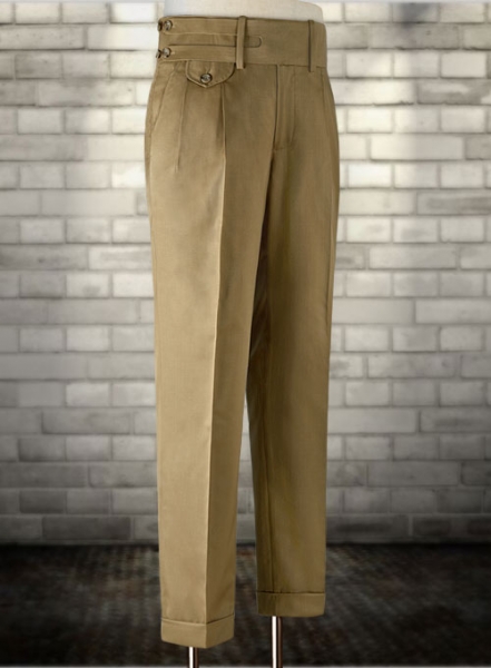 Tan Khaki Double Gurkha Wool Trousers