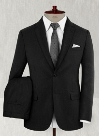 Reda Flannel Black Wool Suit