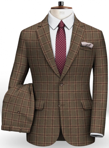 Light Weight Autumn Brown Tweed Suit