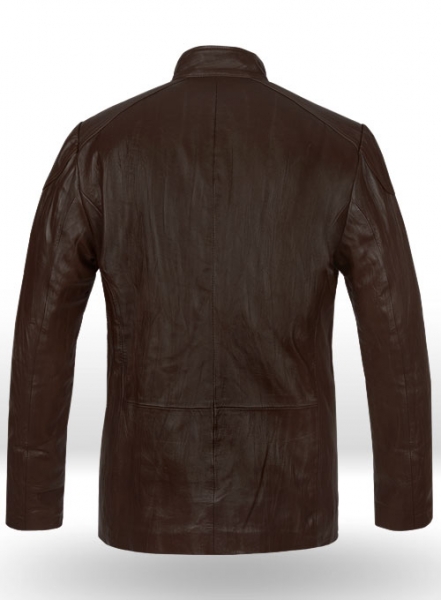 Wrinkled Brown Hugh Jackman Real Steel Leather Jacket