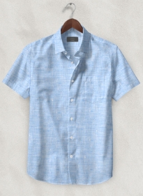 Dublin Blue Linen Shirt - Half Sleeves