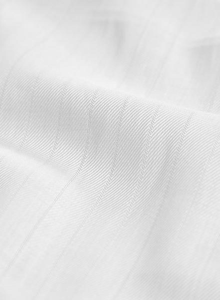 Italian Cotton Stripe Sueni White Shirt - Half Sleeves