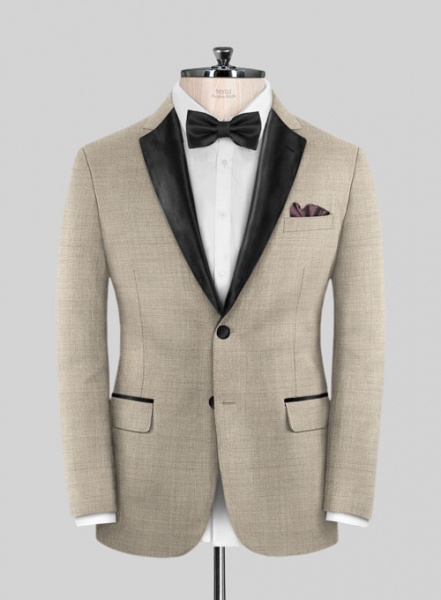 Napolean Melange Khaki Wool Tuxedo Suit