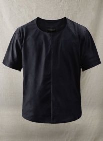 Light Weight Unlined Deep Blue Leather T-shirt