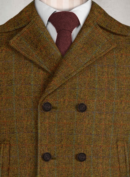 Harris Tweed Highland Rust Pea Coat