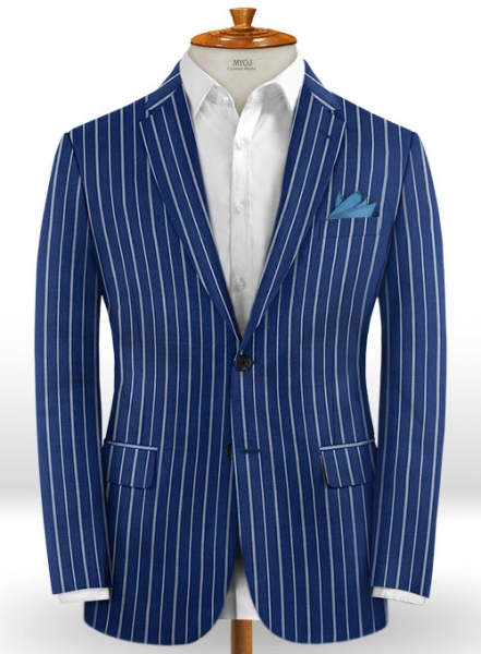 Napolean Pinto Blue Wool Suit