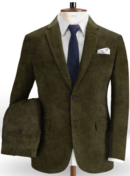 Dark Olive Thick Corduroy Suit