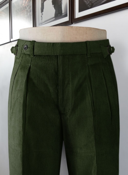 Olive Green Colonel Corduroy Trousers