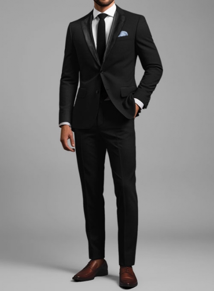 Napolean Black Wool Tuxedo Suit