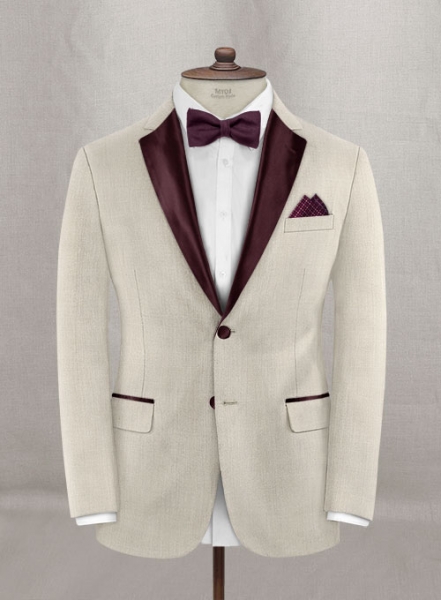 Napolean Muted Beige Wool Tuxedo Suit