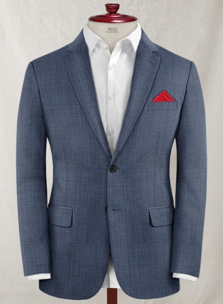 Napolean Sharkskin Slate Blue Wool Jacket