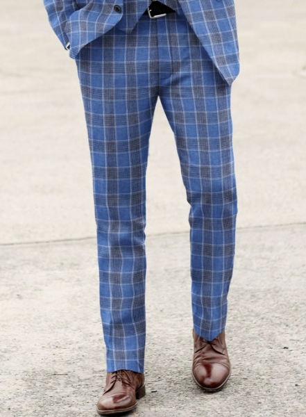 Solbiati Blue Checks Linen Suit