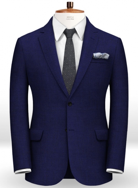 Ink Blue Cotton Wool Stretch Suit