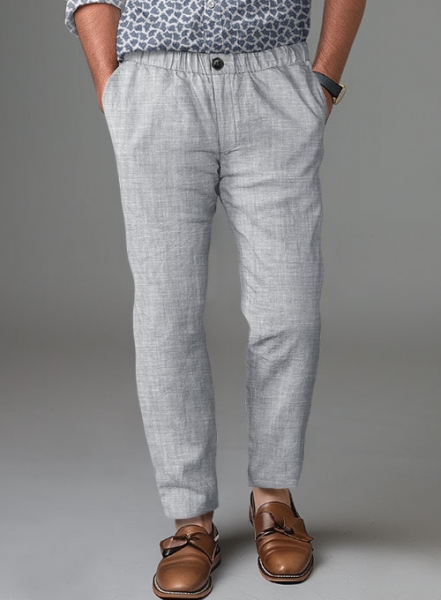 Easy Pants Italian Zod Light Gray Linen