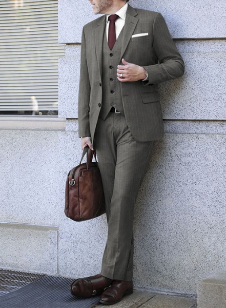 Chalkstripe Wool Light Gray Suit