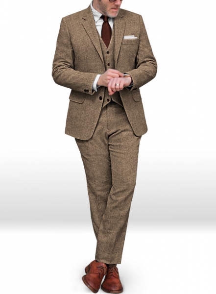 Irish Brown Herringbone Tweed Suit