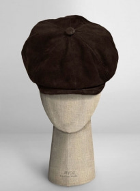 Dark Brown Suede Newsboy Cap