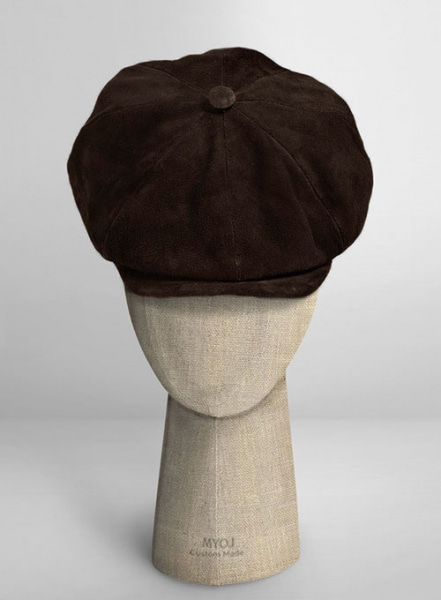 Dark Brown Suede Newsboy Cap