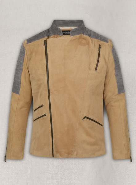 Latte Beige Suede Leather Jacket # 647