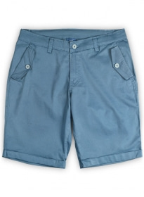 Stretch Summer Weight Saga Blue Chino Cargo Shorts #419