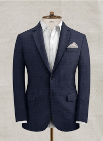 Italian Linen Lunia Navy Checks Jacket