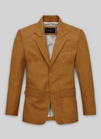 Soft Caramel Brown Leather Blazer