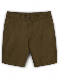 Safari Congo Brown Cotton Linen Shorts