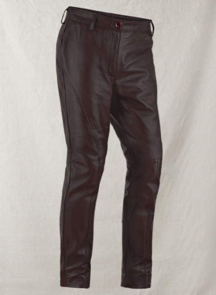 Burgundy Phoenix Leather Pants